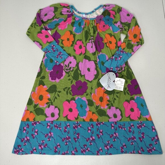 Love u Lots Girls Floral Dress Size 6 Patchwork Embroidered Wool blend - Picture 1 of 8
